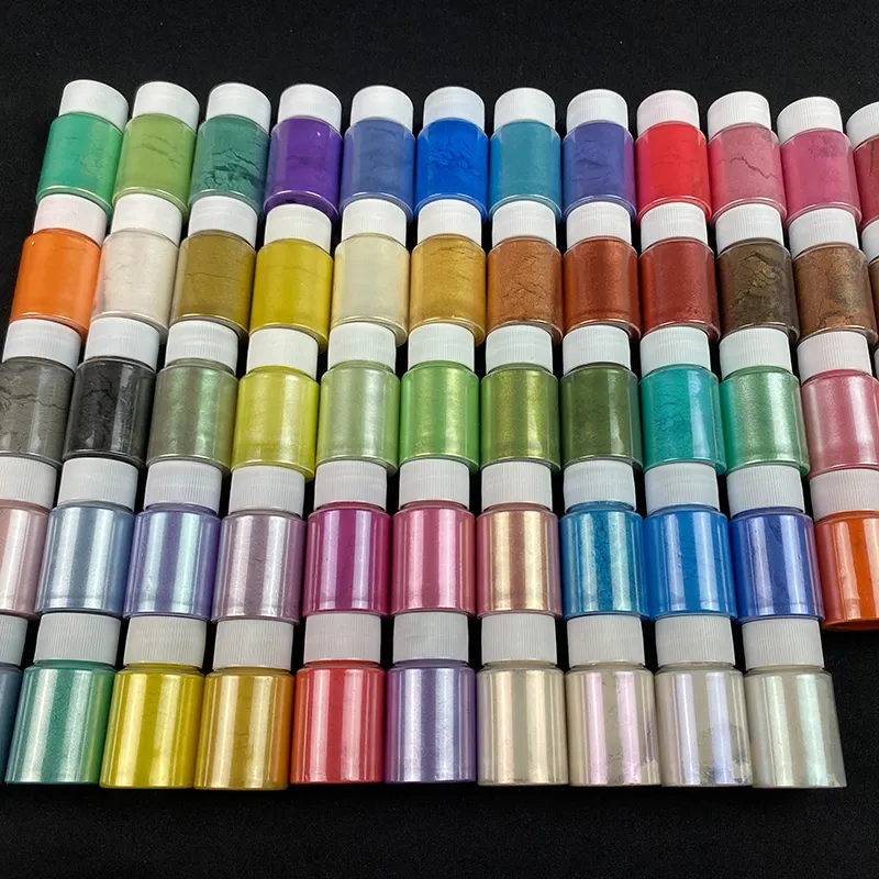 Pó de mica 58 cores brilho pigmento pérola, para diy/resina epóxi/slime/artcraft/sabonete/bomba de banho