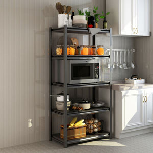 Étagères de cuisine pliantes en métal, modernes et réglables, 5 niveaux, supports de rangement portables pour la cuisine - Product Image 2