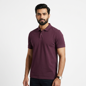 เสื้อโปโล Urban Edge สำหรับผู้ชาย ทรงโมเดิร์น ไหล่ตก สไตล์ OEM ผ้าคอตตอนผสม สำหรับแฟชั่นสตรีทแวร์ - Product Image 1