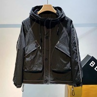 Veste coupe-vent de luxe unie légère en nylon avec fermeture éclair et capuche pour l'extérieur, imperméable