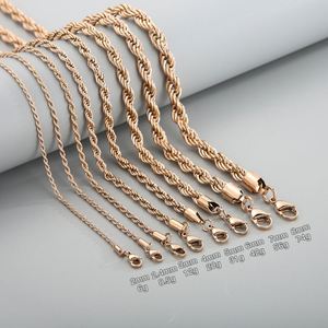5Mm 5.5Mm Jewelry Men Solid 10K Gold Twisted Rope Chain Gold 14K Necklace Rope Stringless Steel - Product Image 2