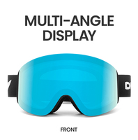 Dilupu Lunettes de ski magnétiques professionnelles pour adultes, lunettes de snowboard, UV400, anti-buée, miroir, sangle réglable, lunettes de sport