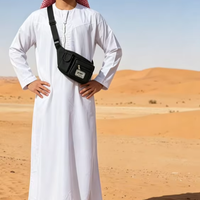 Sac banane léger en nylon Boran pour le Hajj et l'Omra avec boucle à plaque en plastique, longueur personnalisable pour hommes