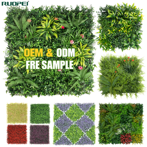 แผ่นหญ้า<span class=keywords><strong>เทียม</strong></span>กันน้ำ Ruopei Pq24 PE ขนาด 50*50 ซม. สำหรับทำรั้วต้นไม้ประดิษฐ์ ผนังสีเขียวแนวตั้ง ฉากหลังตกแต่งผนัง - Product Image 1