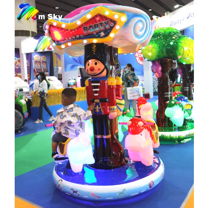 상업 게임 센터 테마 파크를 위한 장난감에 소형 회전 목마 Kiddie 탐 동전에 의하여 운영하는 아이들 회전 목마 오락 아이