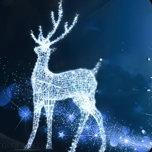 Giant White Color Customizable Large 3D Reindeer Motif with Factory Price for Christmas Party 2023