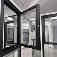 Fenêtre à battant moderne en aluminium avec triple vitrage isolant, insonorisée, certifiée Energy Star, pour usage extérieur en villa et appartement