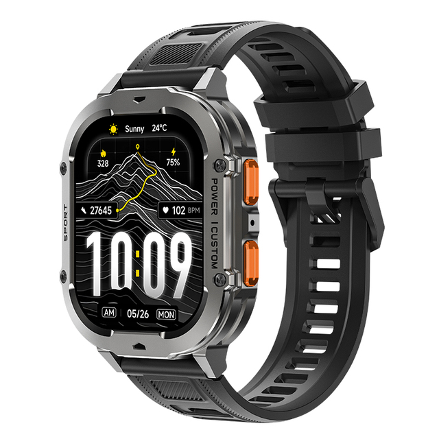 DSM11 Black X7 GPS Smartwatch 2.13" AMOLED Screen Whatsapp Quick Reply 1000mAh Battery Multi Band GNSS Positioning System 5ATM