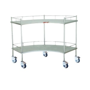 Maijie Medical Stainless Steel Instrument Cart 2 Tier <b>Adjustable</b> Height Surgical Hospital Trolley - Product Image 1