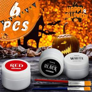 Kit de Palette de peinture non toxique avec 3 pinceaux pour enfants et adultes Art Theatre Halloween Party Cosplay Clown Corpse Paint <span class=keywords><strong>SFX</strong></span> <span class=keywords><strong>Makeup</strong></span> - Product Image 2