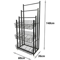 Support de présentation rotatif pour parapluies en métal noir de type sur pied, vente chaude pour les magasins de détail