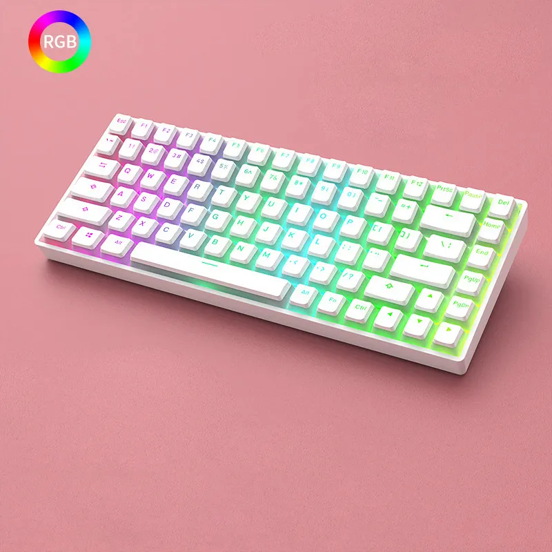 Keyboard mekanis bluetooth nirkabel, aksesori gamer komputer laptop warna led rgb, nirkabel usb rgb