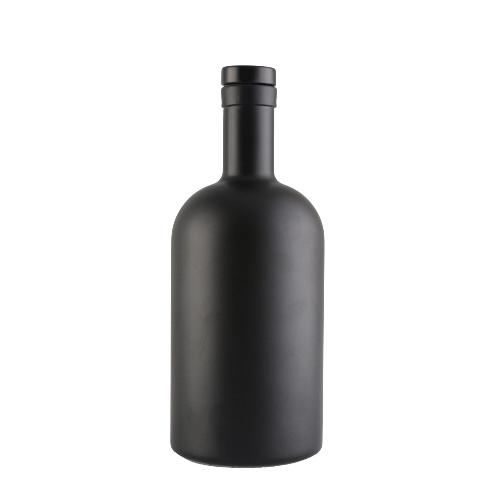 Conception personnalisée 500 ml noir mat jet vin bouteilles bouteille de verre vide et emballage