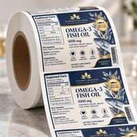 Étiquettes personnalisées pour bouteilles de compléments alimentaires, autocollantes, imperméables, en BOPP mat avec dorure à chaud, pour emballages nutritionnels