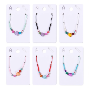 Bracciale con ciondolo a cuore colorato in acciaio inossidabile, fatto a mano, gioielli alla moda, set da 12 pezzi, regalo unisex - Product Image 2