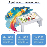 Mesa Táctil Inteligente con Pantalla Táctil Capacitiva, LCD de Alto Brillo para Interiores, Mesa de Juego Digital Interactiva con Proyección
