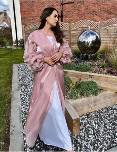 Abaya de Verano 2022, Elegante Vestido Largo de Dubái con <span class=keywords><strong>Falda</strong></span> Blanca Interior, 5 Colores, Abaya Musulmana para Mujer - Product Image 5