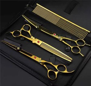 Tijeras profesionales de alta calidad para peluquería de mascotas, tijeras de corte de 8 pulgadas, curvas, para perros y cachorros, para adelgazar el pelo - Product Image 2