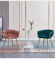 Fauteuil d'appoint moderne en velours de luxe pour la maison, le bureau et la salle à manger, meubles de cuisine, chaises de salle à manger avec accoudoirs