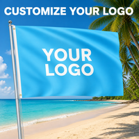 Drapeau publicitaire vertical personnalisé rectangulaire 3x5FT en polyester numérique double face imperméable avec mât en acier inoxydable