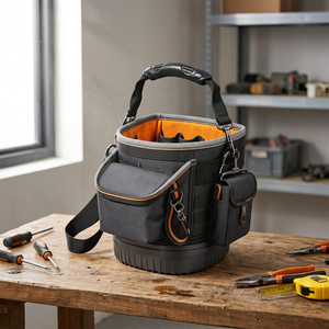 Sac de transport professionnel en toile pour outils, résistant à l'eau, avec fond entièrement moulé, en toile robuste - Product Image 6