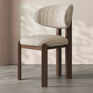 Sedia da Pranzo Moderna in Legno Massello Imbottita con Schienale Curvo, Sedia in Tessuto Nordica per Casa, Caffè, Ristorante, Hotel, Arredamento OEM ODM - Product Image 2