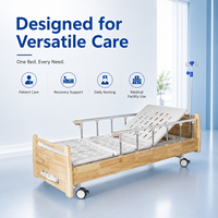 Lit médical réglable en bois à double manivelle, qualité supérieure, fonctionnement manuel, pour soins médicaux à domicile