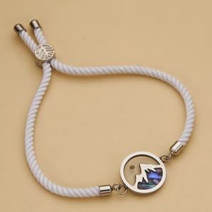 Nouveau <span class=keywords><strong>bracelet</strong></span> en corde réglable fait à la main en acier inoxydable Mountain Mustard Seed Charm pour hommes et femmes - Product Image 4