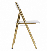 Chaise de salle à manger pliante en acier inoxydable, design contemporain portable pour hôtel, mariage, fête, salon, appartement