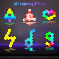 Panel Lampu Dinding LED Heksagonal Pintar RGB DIY, Sinkronisasi Musik, Kontrol Jarak Jauh via Aplikasi, Lampu Gaming Heksagonal, Dekorasi Rumah