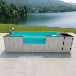 Piscine de jardin avec entrée de plage artificielle et cascade en pierre naturelle - Product Image 5