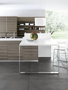 Gabinetes de Cocina Modernos de Acero Inoxidable para Exteriores, Modulares, con Tablero de Melamina y Granito, Fregadero, Cajones de MDF, Cesta Acrílica para Centro Comercial o Apartamento - Product Image 5