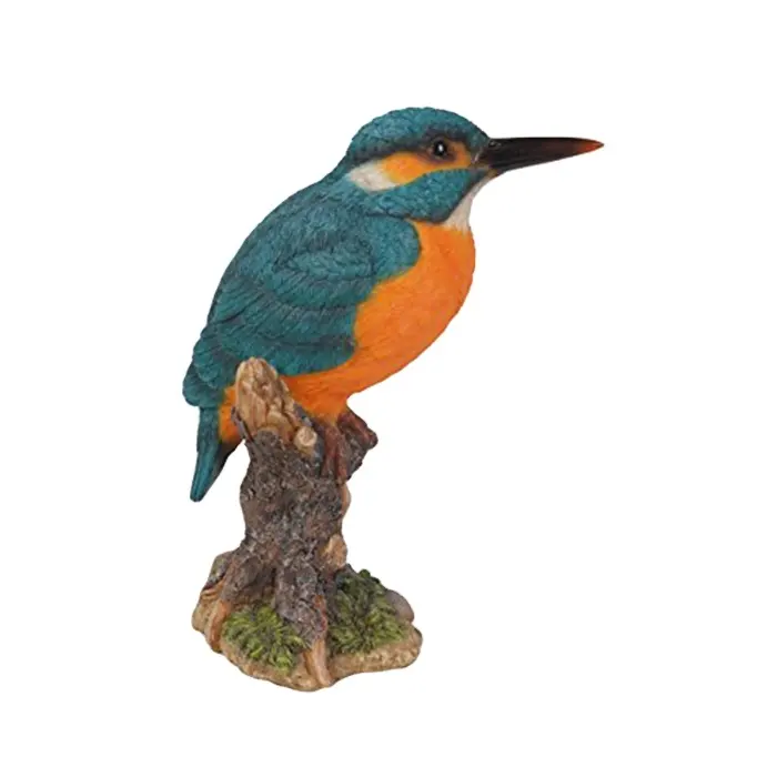 Toptan reçine yaşam boyutu kuşlar üzerinde Kingfisher bir güdük vahşi kuş koleksiyonu süs sanat kuşlar için satış
