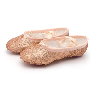 Zapatos de baile de <span class=keywords><strong>Ballet</strong></span> y Yoga suaves con purpurina para niñas <span class=keywords><strong>Zapatillas</strong></span> Balleina de suela dividida - Product Image 4