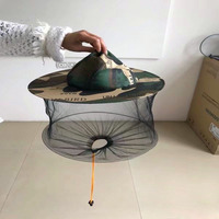Topi Pelindung Peternak Lebah, Topi Anti Lebah, Penutup Kepala Kamuflase, Masker Jaring Anti Serangga, Perlengkapan Peternakan Lebah