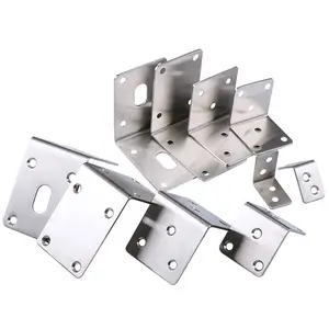 304 stainless steel corner code drilling L type thickened triangle iron furniture connector partition fixed bracket