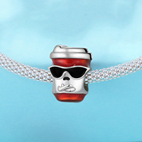 Pendentifs et breloques créatifs en forme de boissons au café, plaqués cuivre et argent, pour colliers et bracelets, perles et accessoires de bijoux DIY pour fêtes