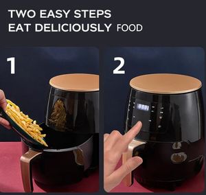 Plateau carré en verre, <span class=keywords><strong>double</strong></span> porte française, accessoire portable XXL, profond, <span class=keywords><strong>double</strong></span>, noir, pièces de rechange, étagère de cuisine, panier pour <span class=keywords><strong>friteuse</strong></span> à air - Product Image 4