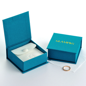 GLAMPKG Custom Gold Logo <b>Book</b> Style Paper Jewelry Magnetic Packaging <b>Box</b> Earring Necklace Ring Microfiber White Pouch - Product Image 6