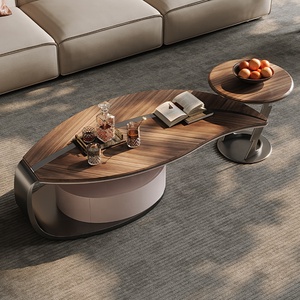 Tavolino <span class=keywords><strong>da</strong></span> Caffè di Design Moderno e Lussuoso, Forma Speciale, per Soggiorno, in Legno di Noce di Alta Qualità - Product Image 3