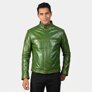 Nueva Chaqueta de Cuero PU para Hombre, Estilo Motero, Cintura Ajustable y Detalles de Cremallera, Tallas Grandes - Product Image 1