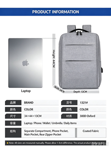 Waterproof Oxford Laptop Backpack USB Charging Computer <b>Compartment</b> Unisex School Business Travel <b>Bag</b> - Product Image 3