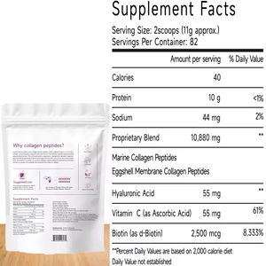 VitaHall Meilleure vente en stock Poudre de collagène peptidique Source de beauté Usine de fabrication Soutien anti-âge Riche en antioxydants Peau - Product Image 5