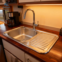 Éviers de cuisine GuangRun en acier inoxydable argenté 560*340*157mm pour camping-car, caravane, motorhome
