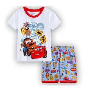 ملابس أطفال قطنية قصيرة الأكمام قطعتين ملابس صيفية للأطفال بتصميم لطيف بسعر رخيص