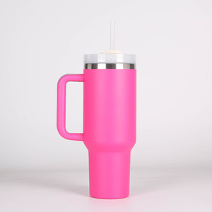 Wholesale Custom 40oz 304 Stainless Steel Tumbler <b>with</b> Handle and <b>Straw</b> Double Wall Vacuum Insulated Gym Sport Use - Product Image 4
