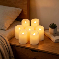 Bougie sans flamme à LED simulée faite à la main, flamme vacillante 3D, alimentée par piles, bougie pilier pour les fêtes, les mariages, Halloween