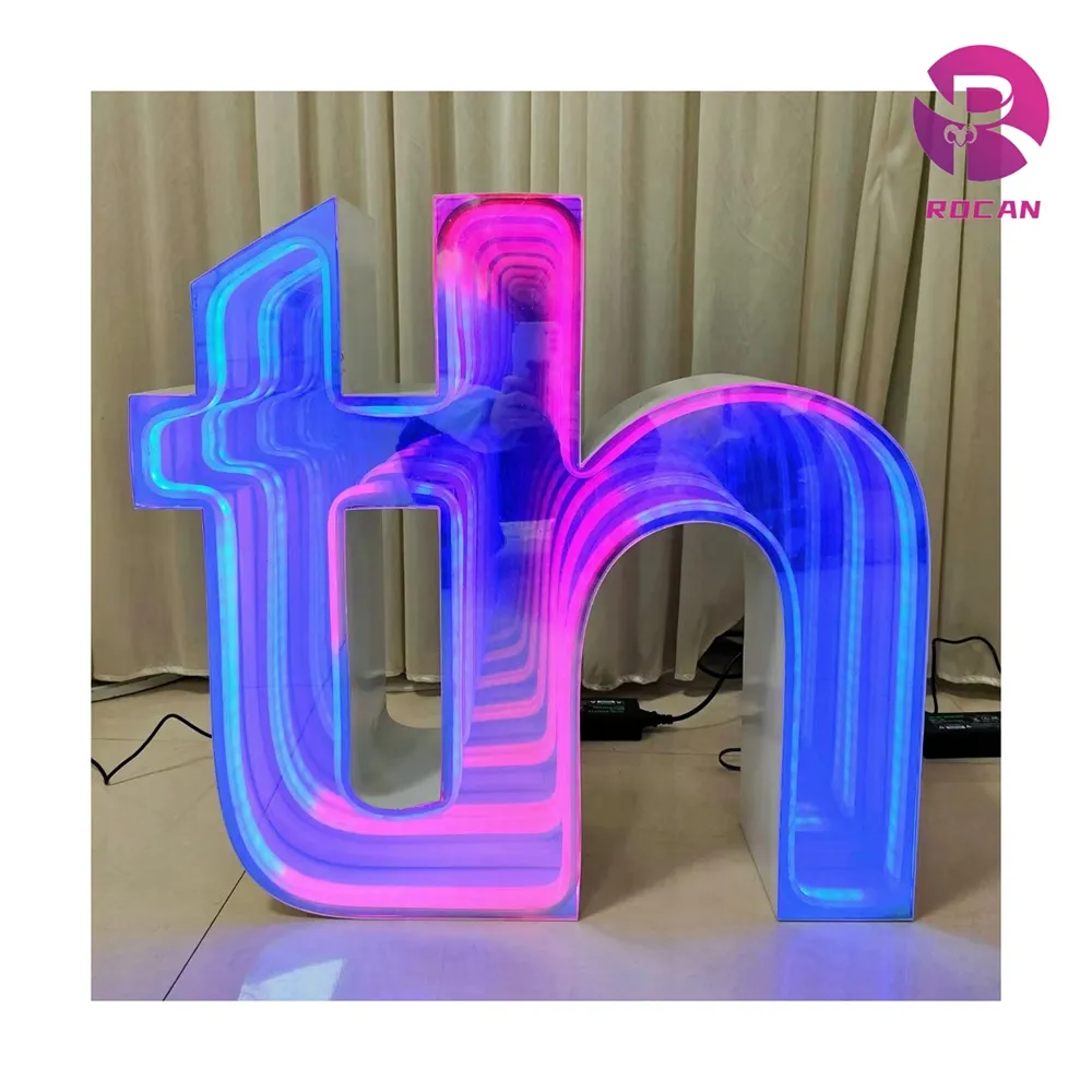 2024th Mirror Infinity Abyss Marquee Letter GRAD Light Up Number Graduation Wedding Party Events