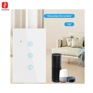 Revêtement AF couleur blanche personnalisé tactile trempé/commande vocale rideau intelligent/porte roulante 179*<span class=keywords><strong>69</strong></span>*2mm panneau de verre d'interrupteur - Product Image 3