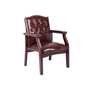 Factory Direct Sale Simple Living Room Leather Chairs Wood Parlor Chairs With Arms Custom